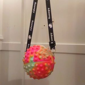Round pop it purse with Snoopy strap new no tags